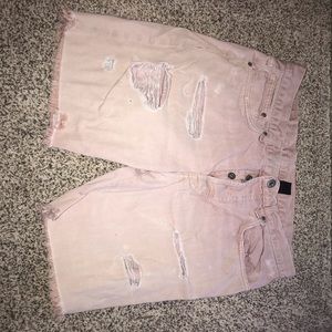 Ripped jean shorts